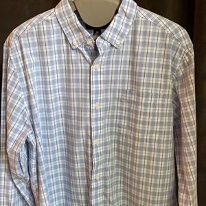 Nat Nast blue plaid button down shirt